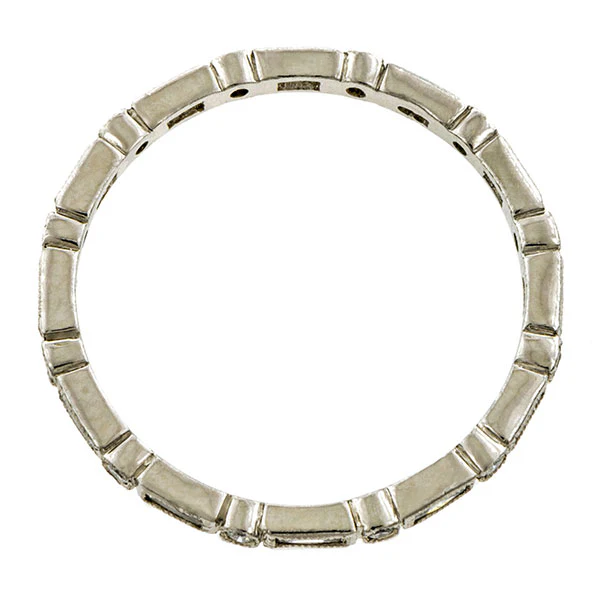 Baguette & Round Diamond Eternity Wedding Band Ring - Image 3