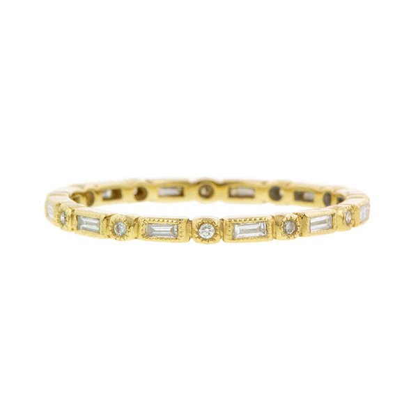 Baguette & Round Diamond Eternity Band Ring