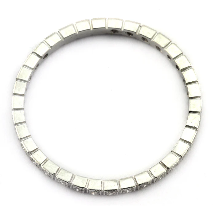 Square Pattern Diamond Eternity Wedding Band Ring - Image 3