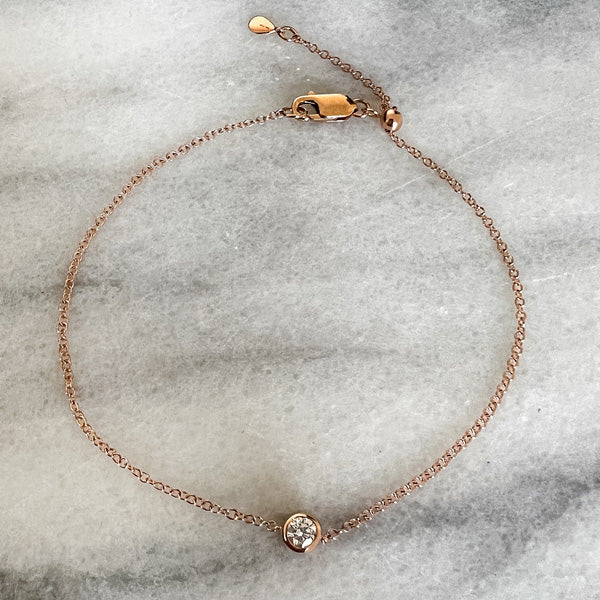 Bezel Set Diamond Solitaire Bracelet - Image 2