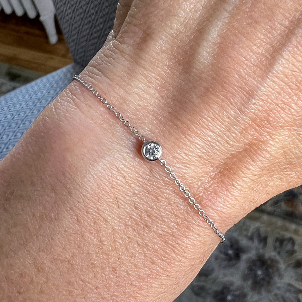 Bezel Set Diamond Solitaire Bracelet - Image 3