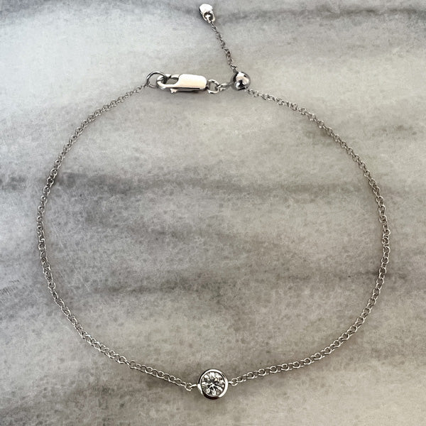 Bezel Set Diamond Solitaire Bracelet - Image 4