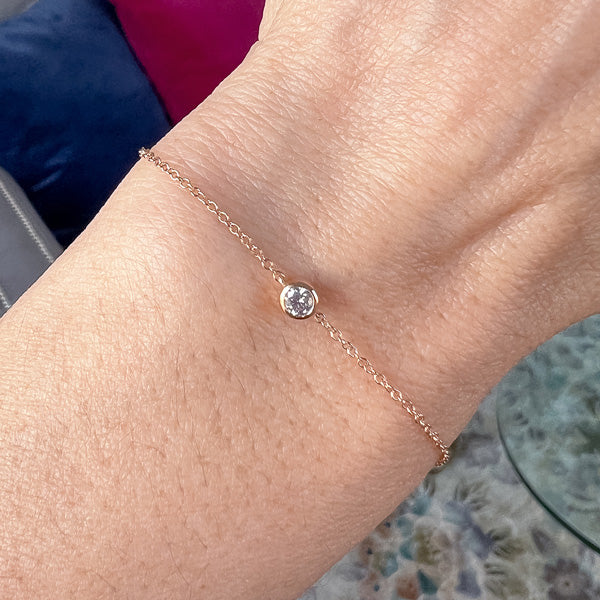 Bezel Set Diamond Solitaire Bracelet - Image 5