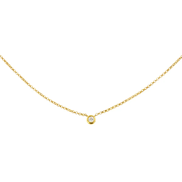 Bezel Set Diamond Pendant Necklace - Image 3