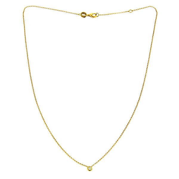 Bezel Set Diamond Pendant Necklace - Image 4