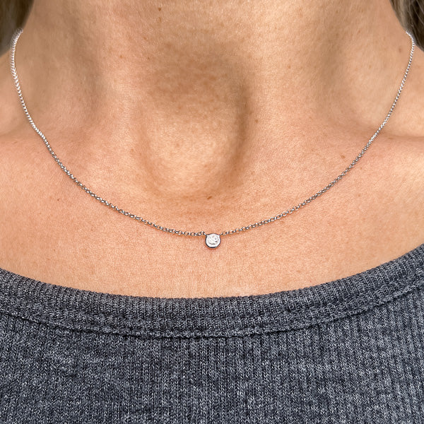 Bezel Set Diamond Pendant Necklace - Image 2