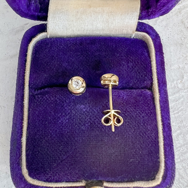 Bezel Set Diamond Stud Earrings, 0.10ctw. - Image 5