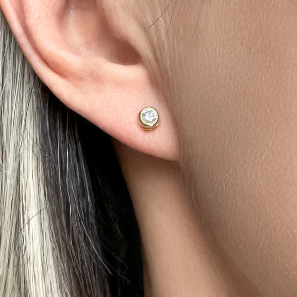 Bezel Set Diamond Stud Earrings, 0.30ctw. - Image 2