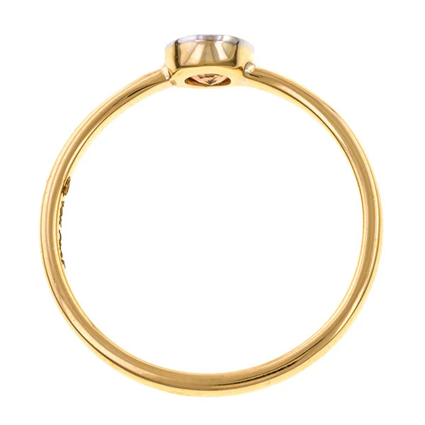 Bezel Set Orange Sapphire Ring, 0.38ct.- Heirloom by Doyle & Doyle - Image 4