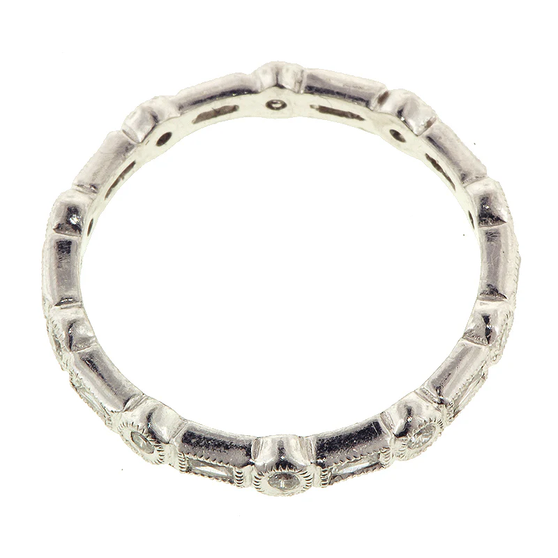 Round & French Cut Diamond Eternity Band Ring - Image 2