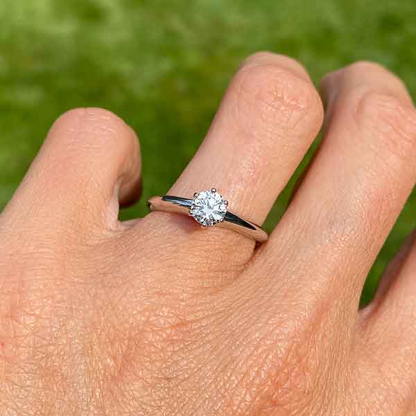 Vintage Tiffany & Co. Engagement Ring, RBC 0.57ct. - Image 3
