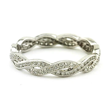Crossover Twist Diamond Eternity Band Ring
