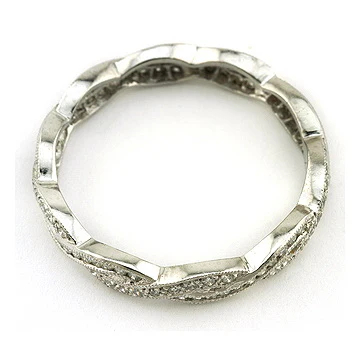 Crossover Twist Diamond Eternity Band Ring - Image 2