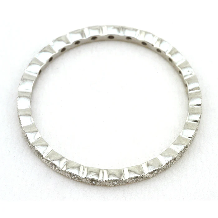 Crossover Twist Diamond Eternity Wedding Band Ring - Image 2