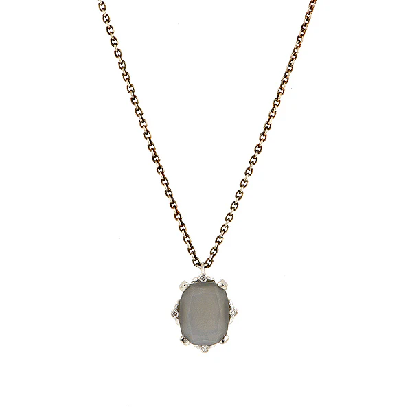 Cushion Gemstone & Diamond Necklace- Heirloom by Doyle & Doyle - Image 3