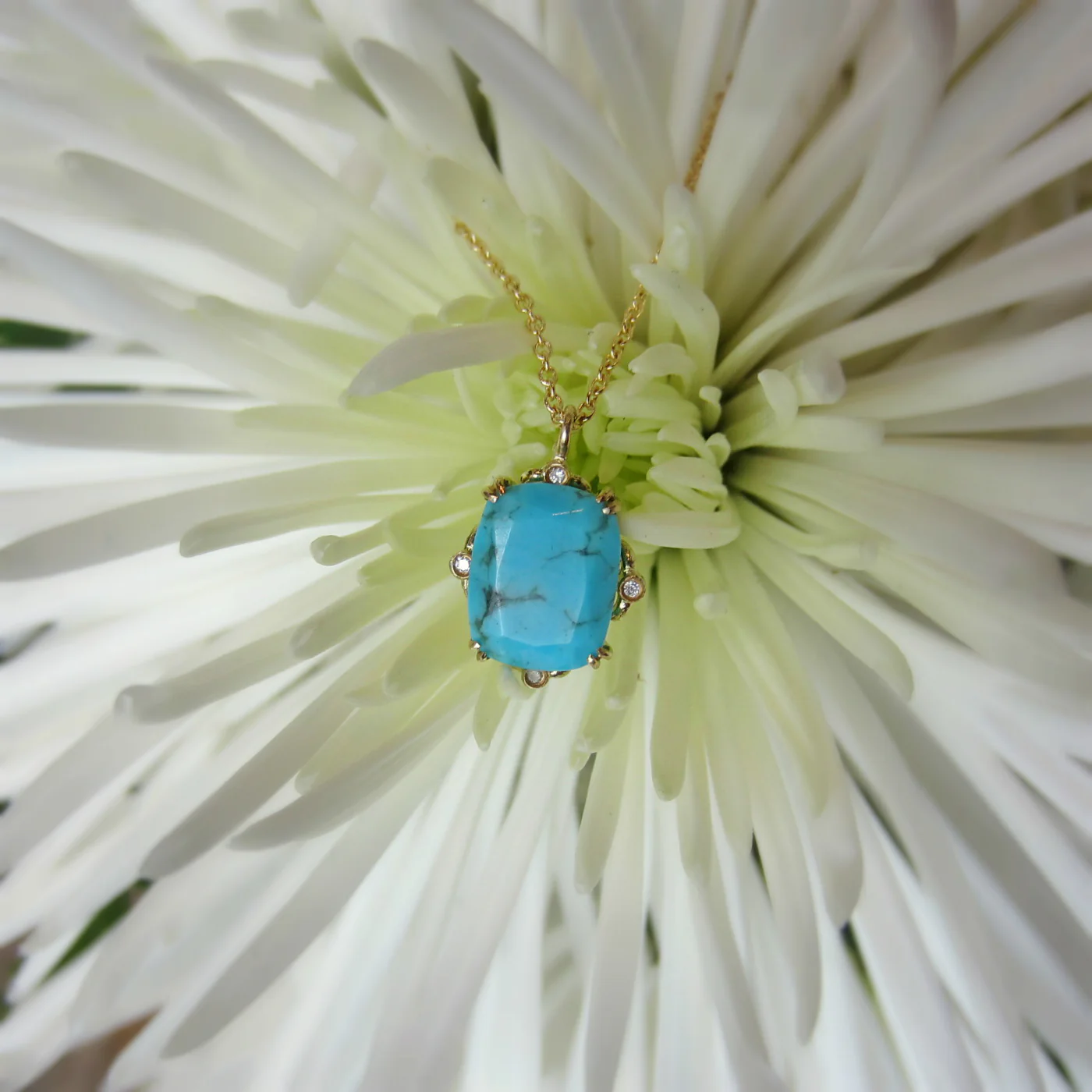 Cushion Gemstone & Diamond Necklace- Heirloom by Doyle & Doyle - Image 6