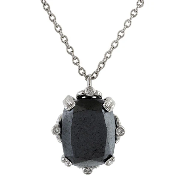 Cushion Gemstone & Diamond Necklace- Heirloom by Doyle & Doyle - Image 9