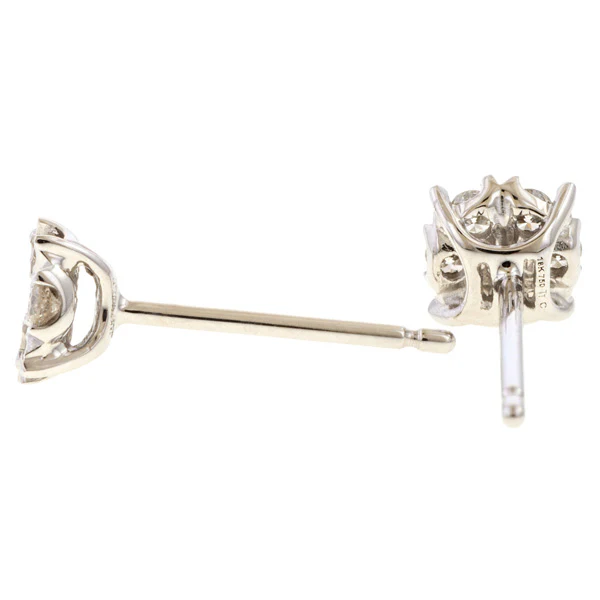 Diamond Cluster Stud Earrings - Image 3