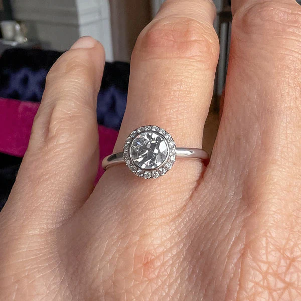Diamond Frame Engagement Ring - Heirloom by Doyle & Doyle, Old Euro 0.76ct.