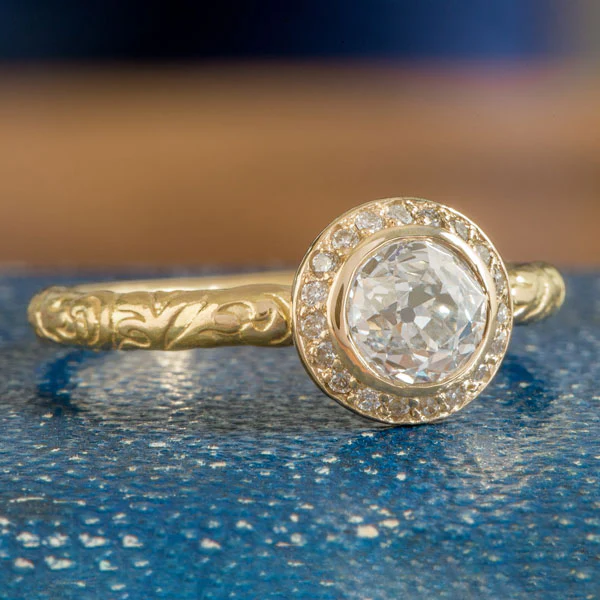 Diamond Frame Engagement Ring, Old Euro 0.75ct - Heirloom by Doyle & Doyle - Image 2