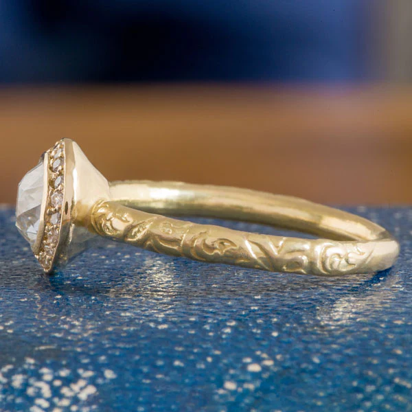 Diamond Frame Engagement Ring, Old Euro 0.75ct - Heirloom by Doyle & Doyle - Image 3