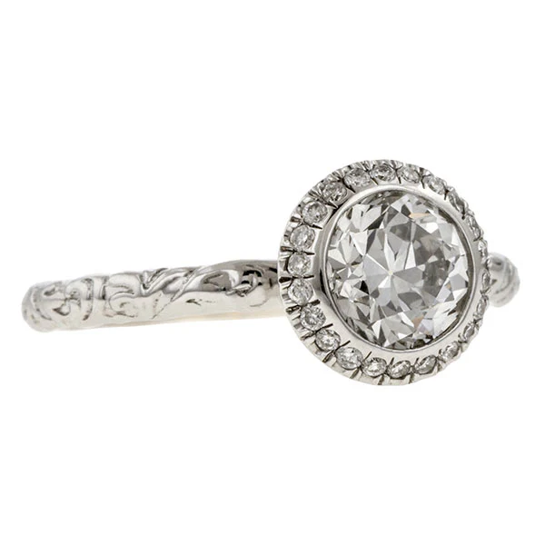 Diamond Frame Engagement Ring, Old Euro 1.04ct.- Heirloom by Doyle & Doyle - Image 3