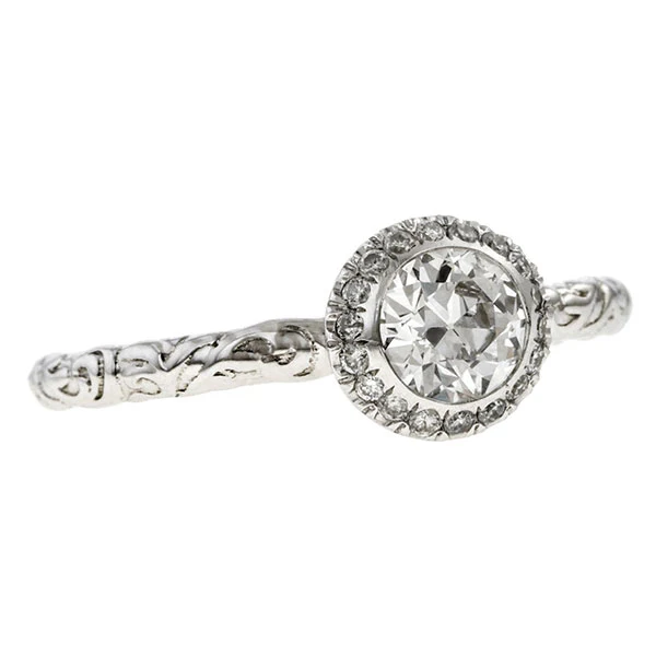 Diamond Frame Engagement Ring, Old Euro 0.52ct.- Heirloom by Doyle & Doyle - Image 3