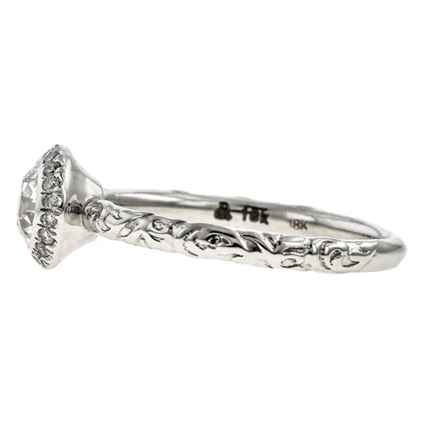 Diamond Frame Engagement Ring, Old Euro 0.52ct.- Heirloom by Doyle & Doyle - Image 4