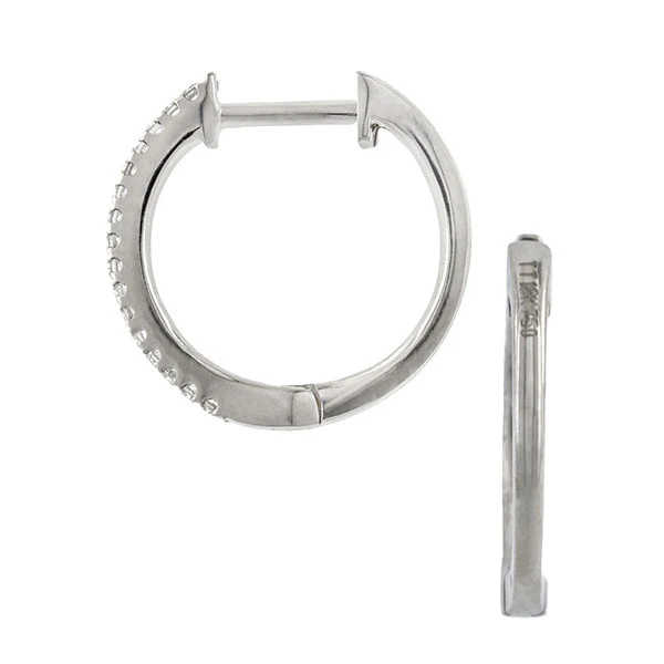 Diamond Huggie Hoop Earrings - Image 4