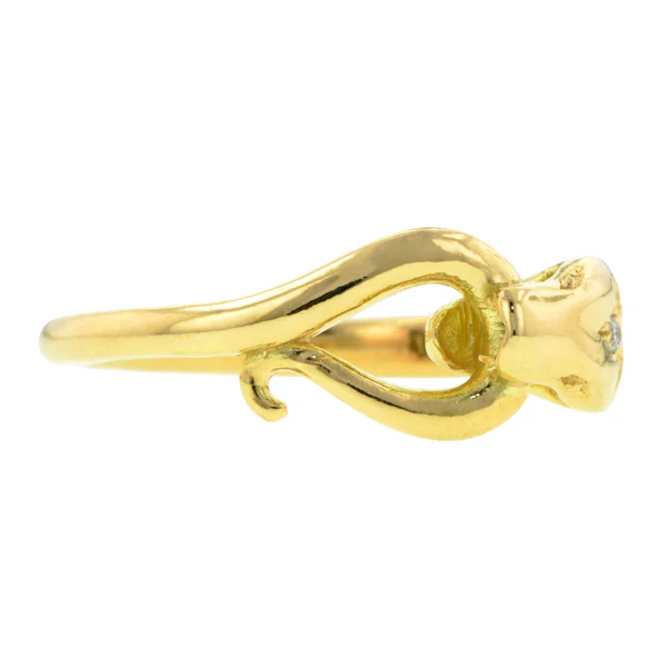 Diamond Snake Ring with Looped Tail- Heirloom by Doyle & Doyle - Image 3