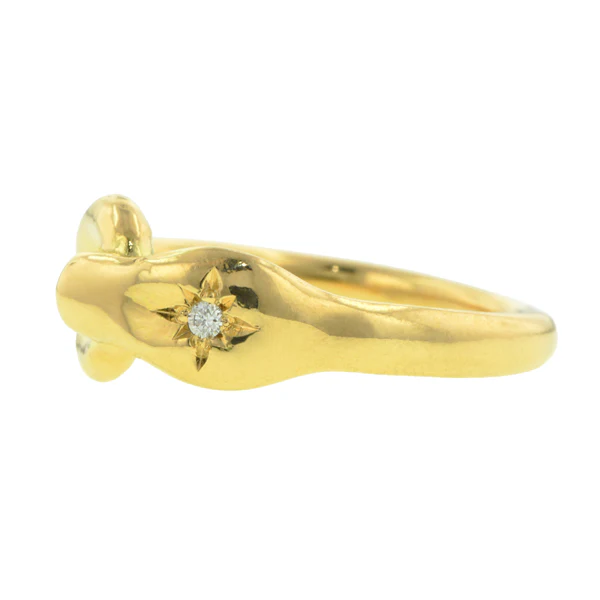 Diamond Snake Ring with Looped Tail- Heirloom by Doyle & Doyle - Image 5