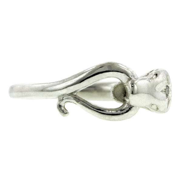 Diamond Snake Ring with Looped Tail- Heirloom by Doyle & Doyle - Image 8