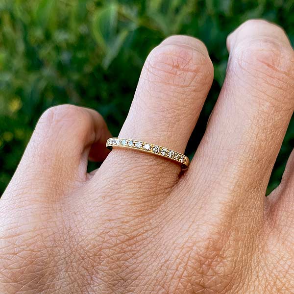 Diamond Wedding Band Ring, Size 6 3/4 - Image 2