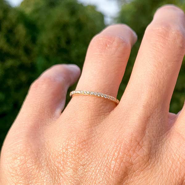 Diamond Wedding Band Ring, Size 6 3/4 - Image 2