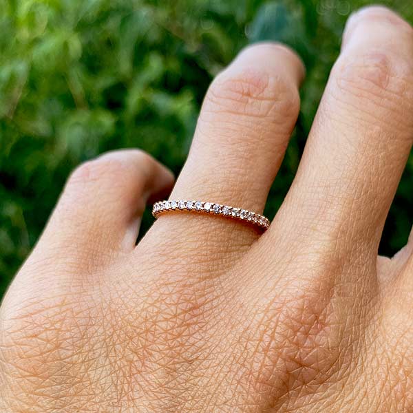 Diamond Wedding Band Ring, Size 6 3/4 - Image 2