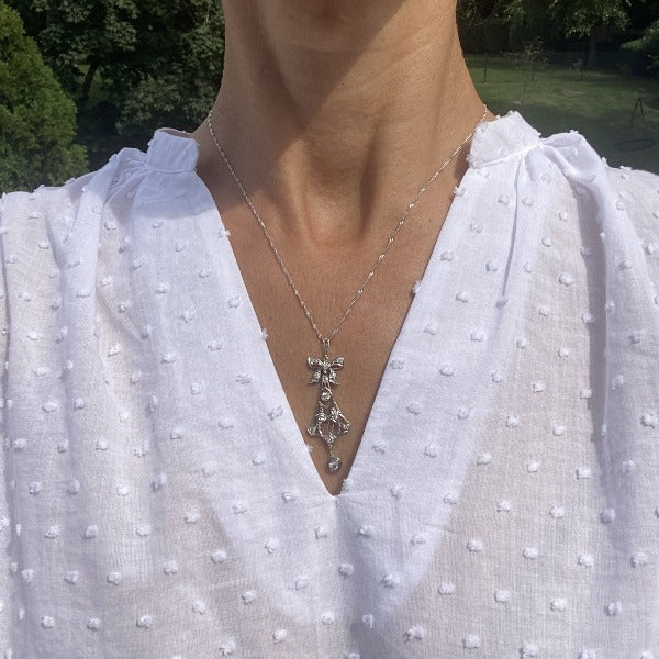 Edwardian Diamond Lavalier Pendant - Image 3