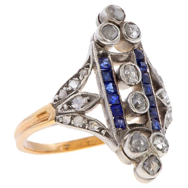 Edwardian Diamond & Sapphire Ring - Image 2