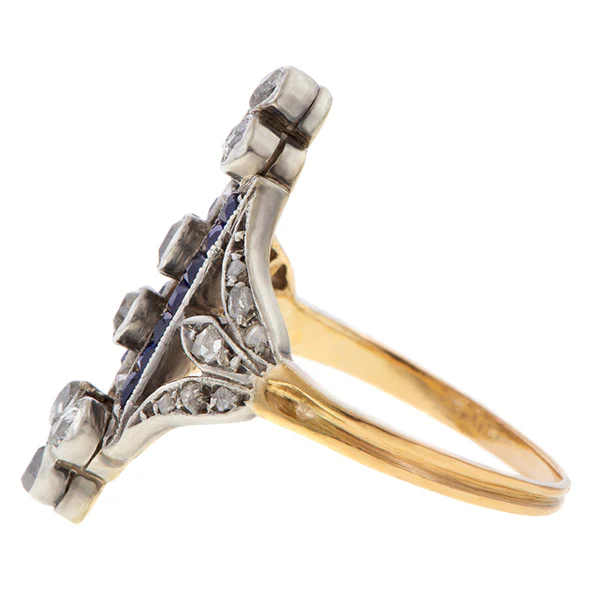Edwardian Diamond & Sapphire Ring - Image 3