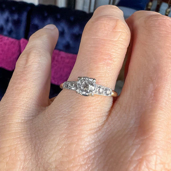 Vintage Engagement Ring, Old Euro 0.45ct. - Image 2