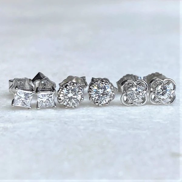 Entwined Diamond Stud Earrings- Heirloom by Doyle & Doyle - Image 4