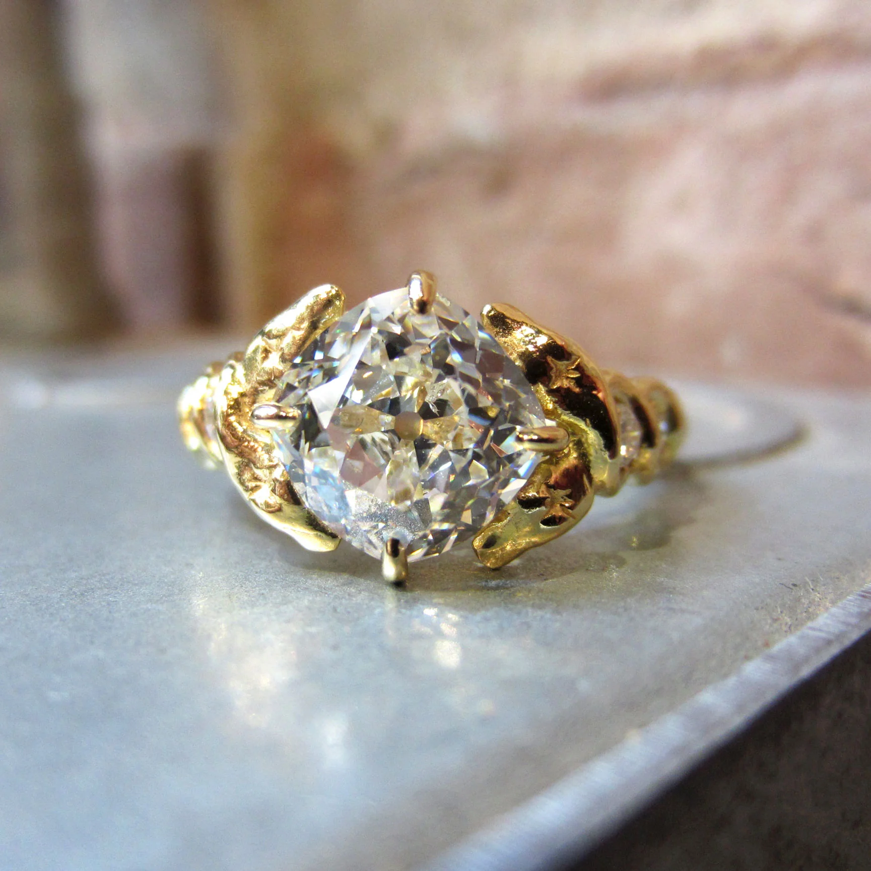 Entwined Snake Diamond Engagement Ring, Cushion 2.60ct. Heirloom by Doyle & Doyle - Image 5