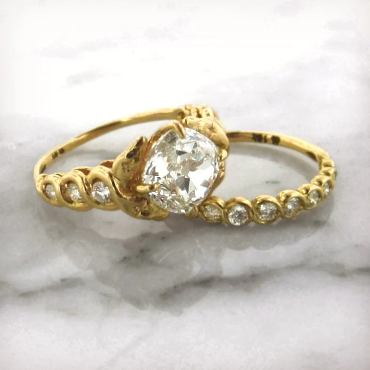 Entwined Snake Diamond Engagement Ring, Cushion 2.60ct. Heirloom by Doyle & Doyle - Image 6