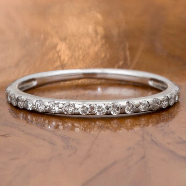 Estate Diamond Wedding Band Ring, Size 5 3/4