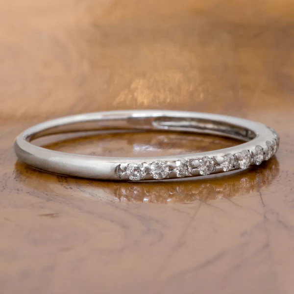 Estate Diamond Wedding Band Ring, Size 5 3/4 - Image 2