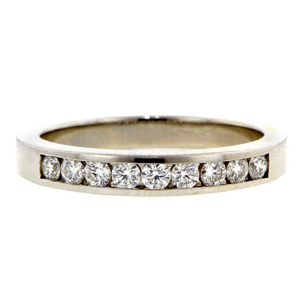 Estate Diamond Wedding Band Ring, Platinum