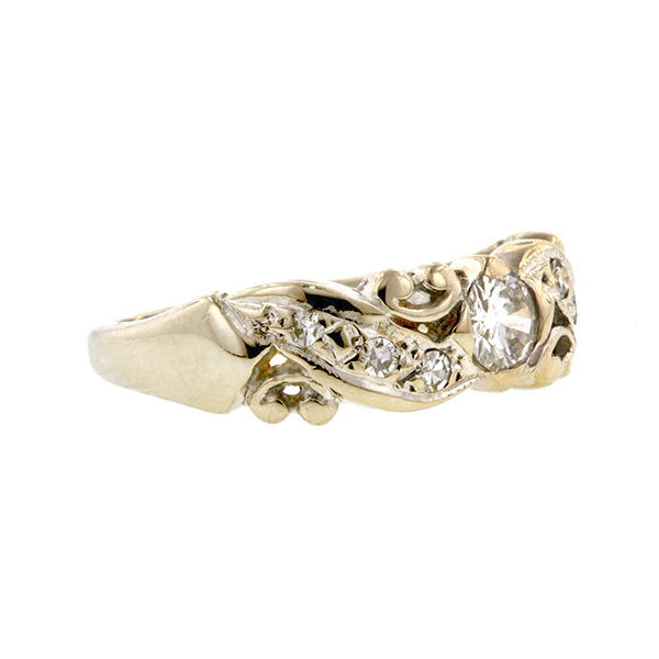 Estate Diamond Wedding Band Ring, Size 7.75 - Image 3
