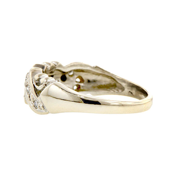 Estate Diamond Wedding Band Ring, Size 7.75 - Image 4