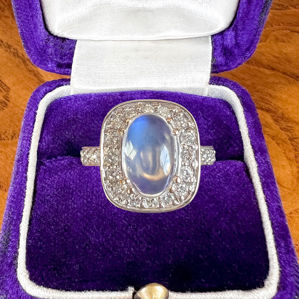 Estate Moonstone & Diamond Ring, 1.85ct.
