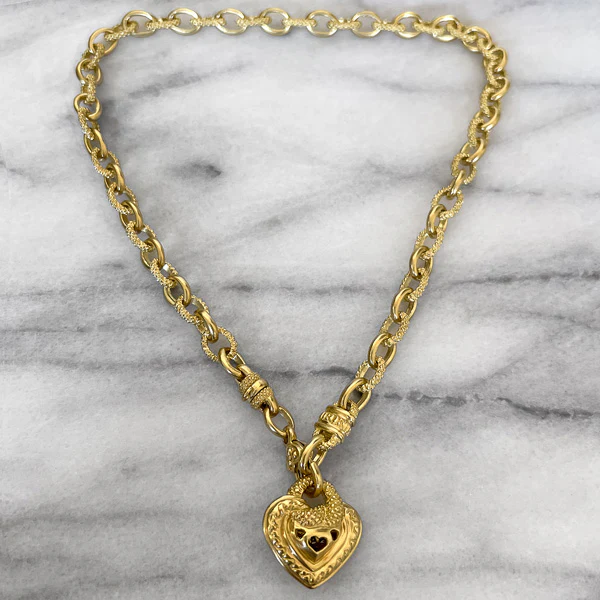 Estate Judith Ripka Diamond Heart Necklace - Image 4