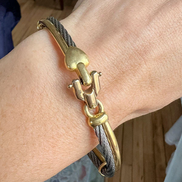 Estate Two-toned Heart Motif Bracelet